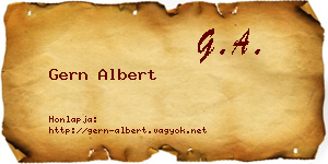 Gern Albert névjegykártya